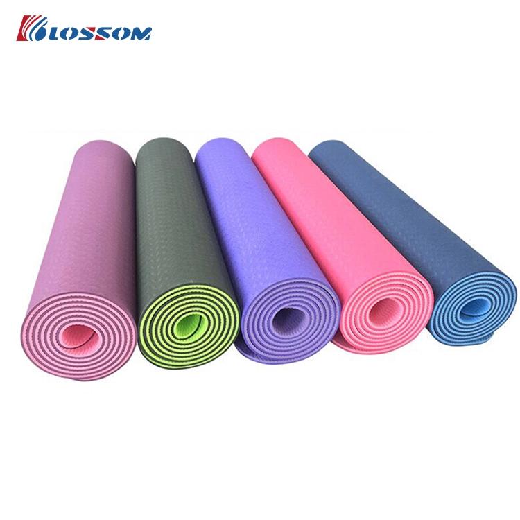 Wholesale Eco Friendly Dropship Custom 6mm Double Layer TPE Yoga Mat With Logo