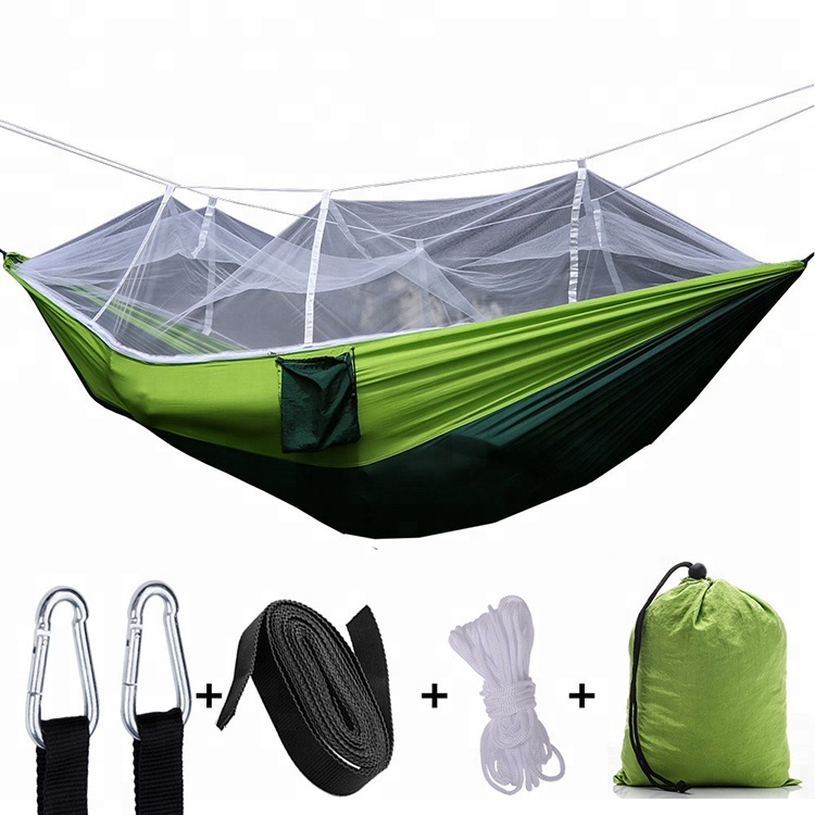 Lightweight Portable Parachute Nylon Tarffta Camping Hammock with Mosquito Net for Outdoor, Hiking, Camping, Backpacking, Travel