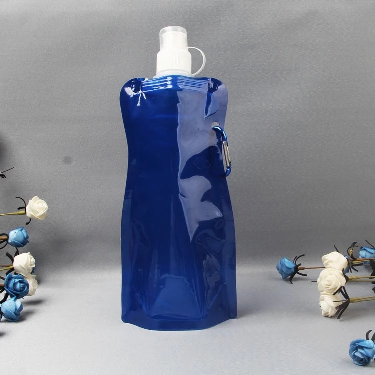PVC Plastic Flexible Collapsible Reusable Foldable Water Bottle Bag