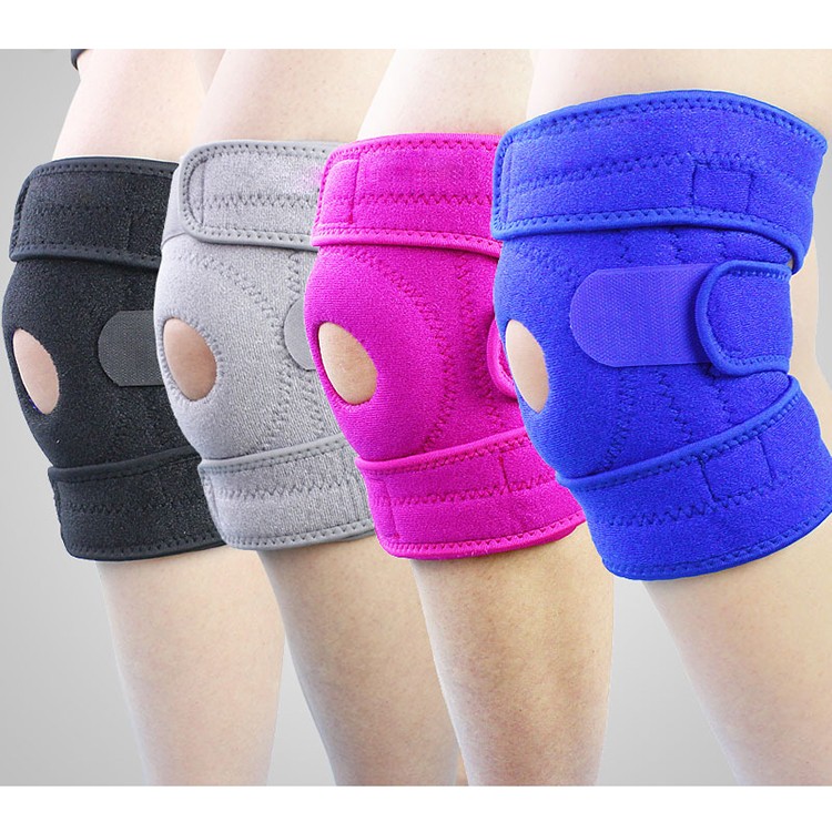 Knee Support With Adjustable Strapping Breathable Silicone Sleeve Meniscus Tear Support, Open-Patella Stabilizer Knee Brace