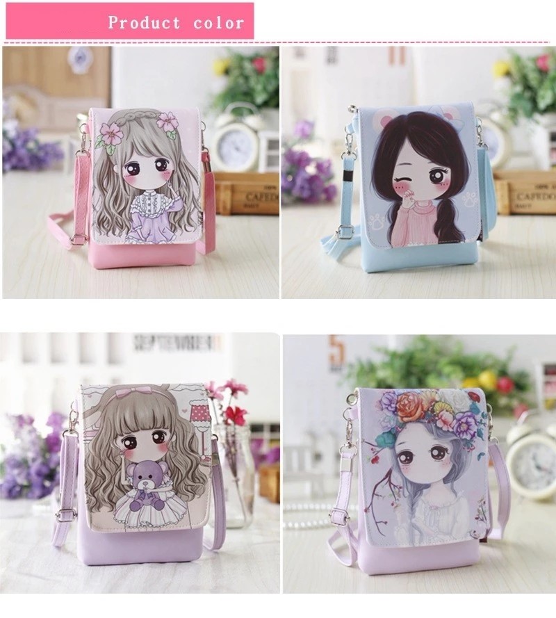 2019 New Trendy Lovely PU Small Single Crossed Printed Children's Cartoon Bag