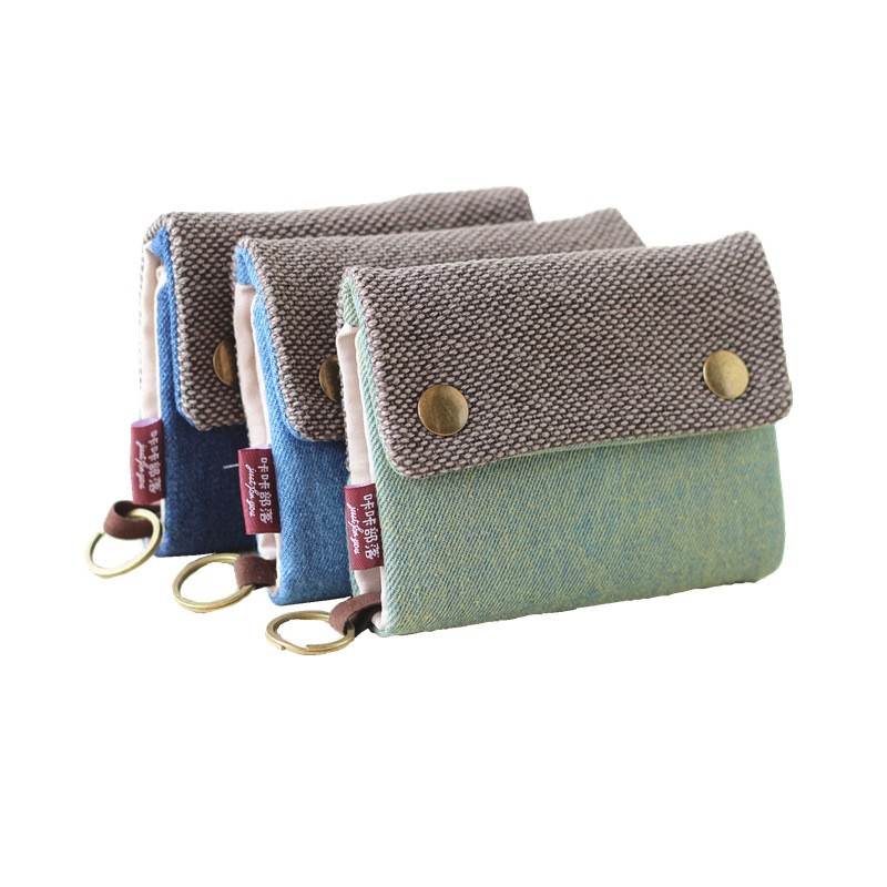 New Trendy Lovely Canvas Men's And Women's Small Wallet Wholesale Multi-function Key Bag