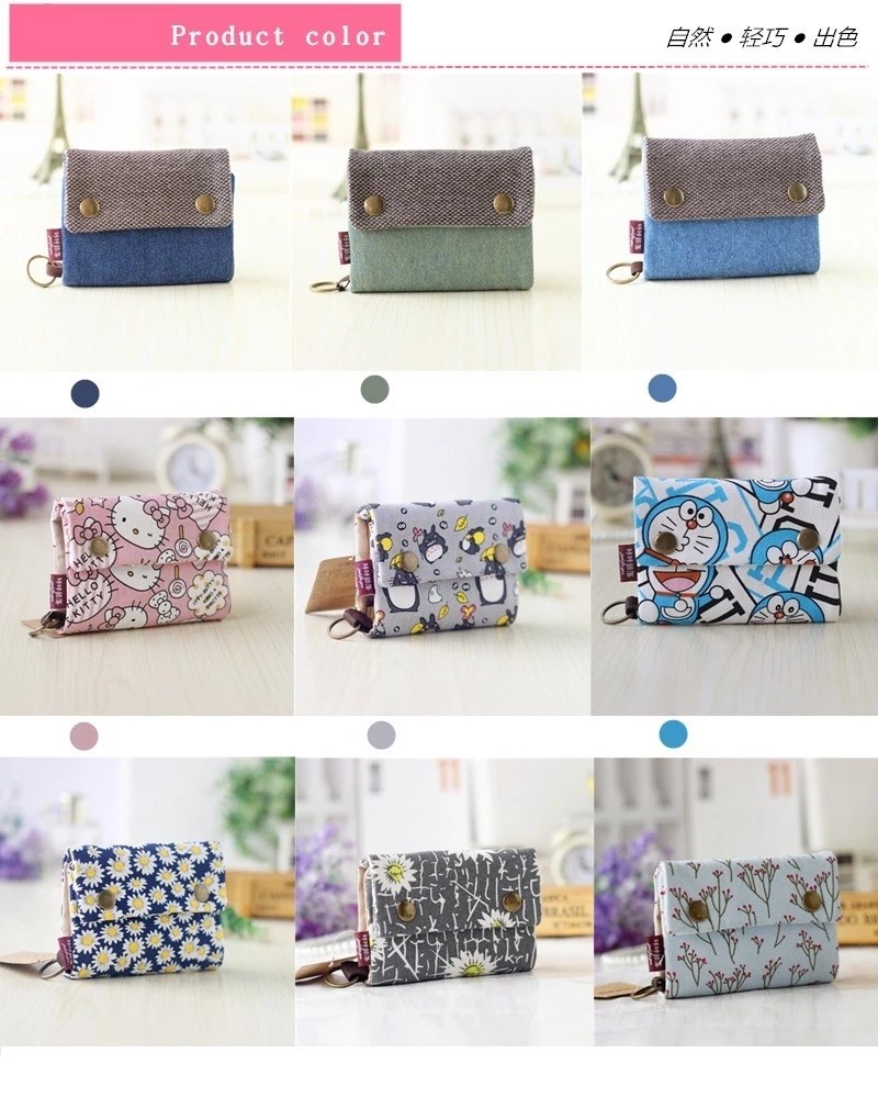 New Trendy Lovely Canvas Men's And Women's Small Wallet Wholesale Multi-function Key Bag