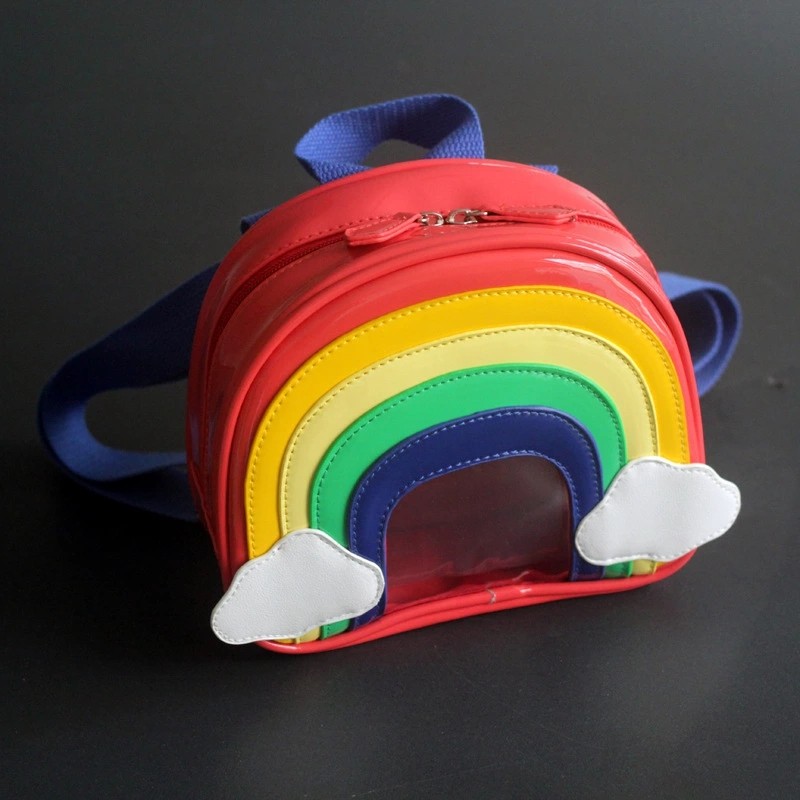 New Trendy Colorful Rainbow Lovely Jelly Kids Mini Backpack Bag