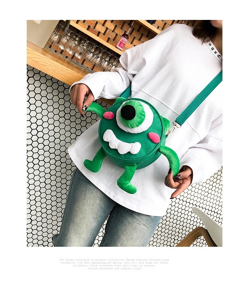 New Personality Cartoon Schoolbag Kindergarten Children's Cute Canvas Eye Backpack