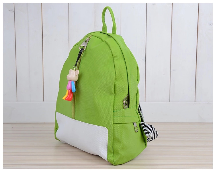 Kids PU Leather Simple Pattern Children Backpack Cute Pendant Fashion Bags