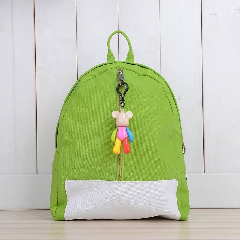 Kids PU Leather Simple Pattern Children Backpack Cute Pendant Fashion Bags