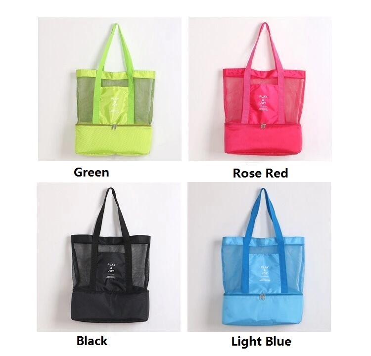 Wholesale Travel Insulated Picnic Beach Mesh Cooler Tote Bag