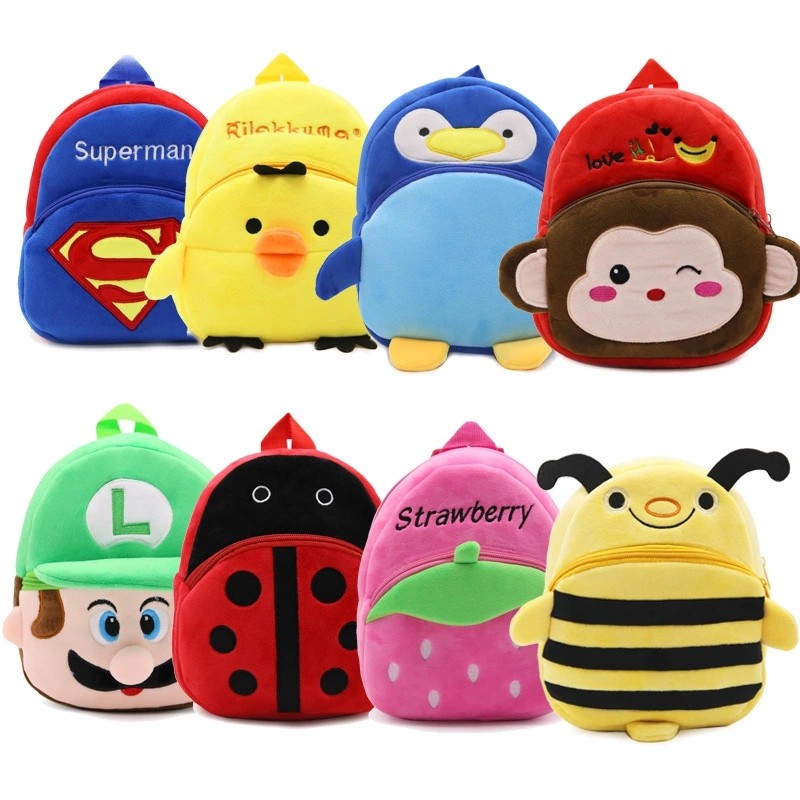 Cute Cartoon 3D Animals Customized Plush Children's Kindergarten Backpacks Bag