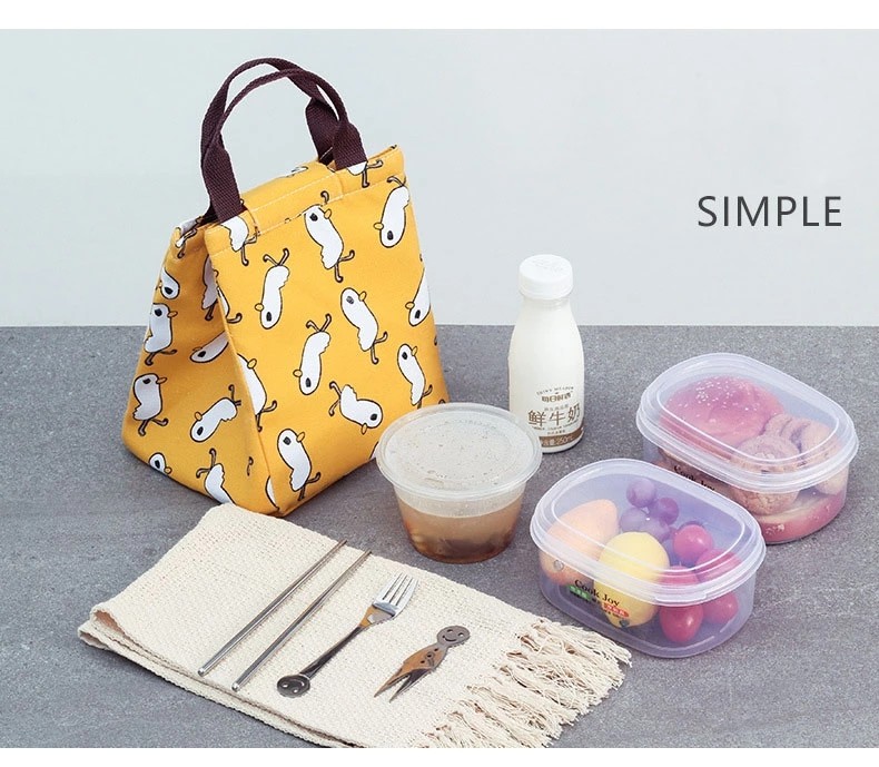 Waterproof Zipper Student Lunch Box Bags Cooler Heat Preservation Bag