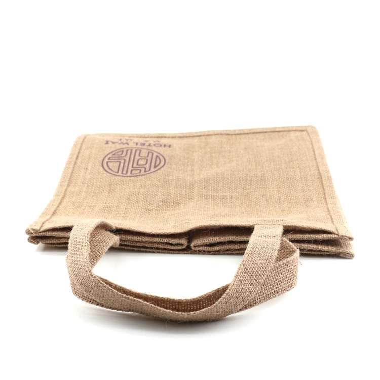 Alibaba Recyclable Durable Logo Printed Laminated Jute Shopping Tote Bag