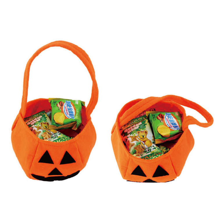 Custom Party Pumpkin Halloween Costumes Decoration Candy Bucket Bag for Kids