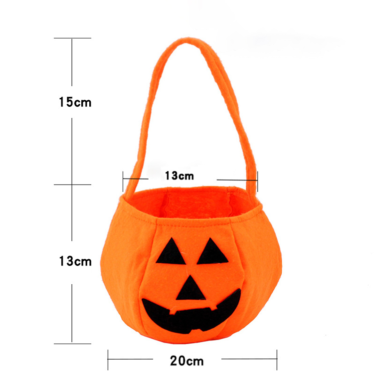 Custom Party Pumpkin Halloween Costumes Decoration Candy Bucket Bag for Kids