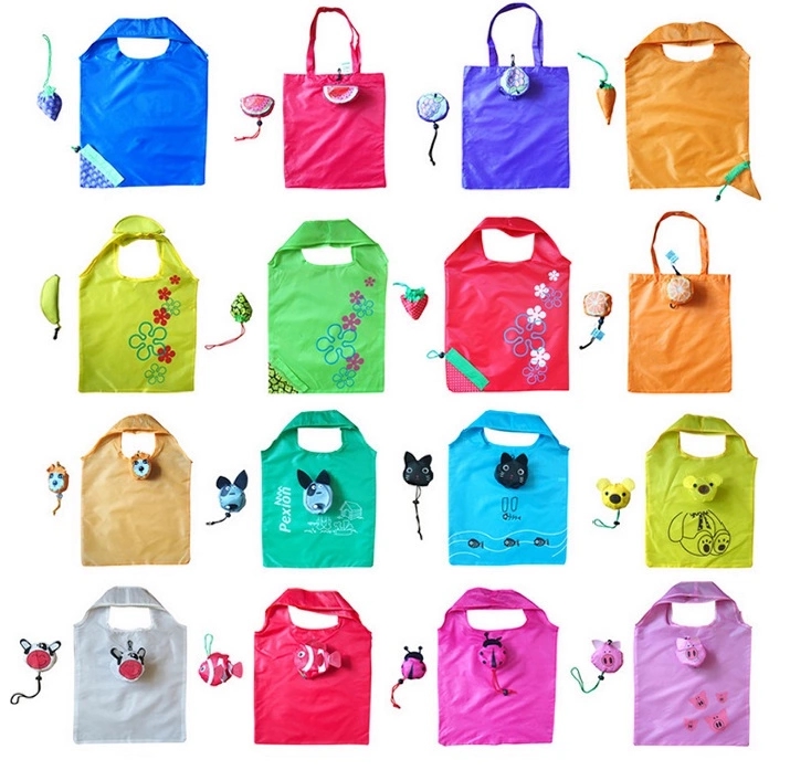 Portable Custom Strawberry Folding Reusable Tote Shopping Bag with Logo