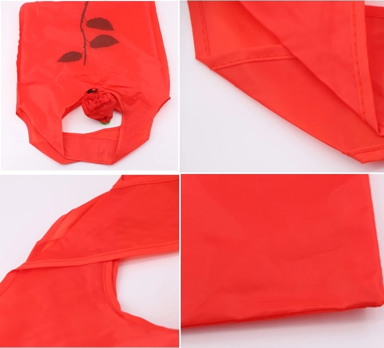 Portable Custom Strawberry Folding Reusable Tote Shopping Bag with Logo