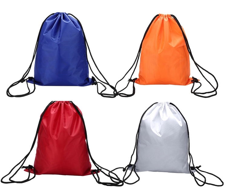 Promotional Custom Logo Sport Gym Reflective Drawstring Cinch Bag