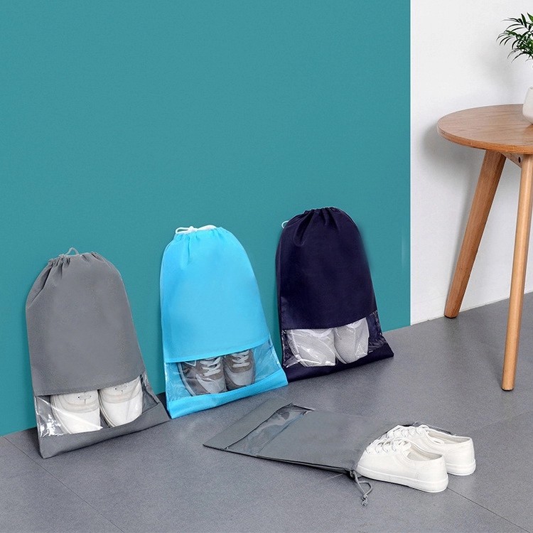Customized Non-woven Travel Shoes Storage Dust Bag Drawstring Bag