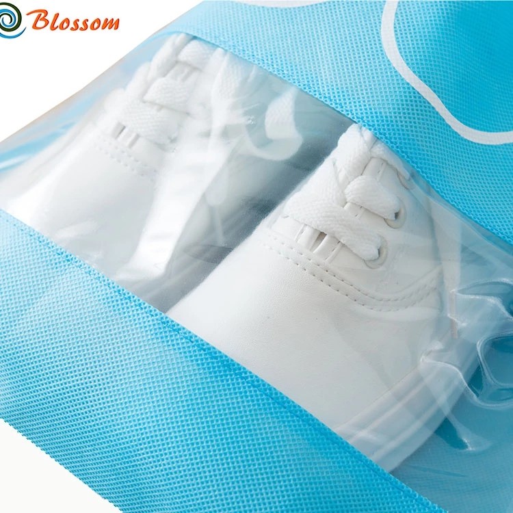 Wholesale Non Woven Reusable Drawstring Visible Travel Organizer Shoes Bag