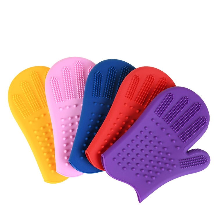 2019 New Design Silicone Pet Grooming Glove Custom Logo Accept