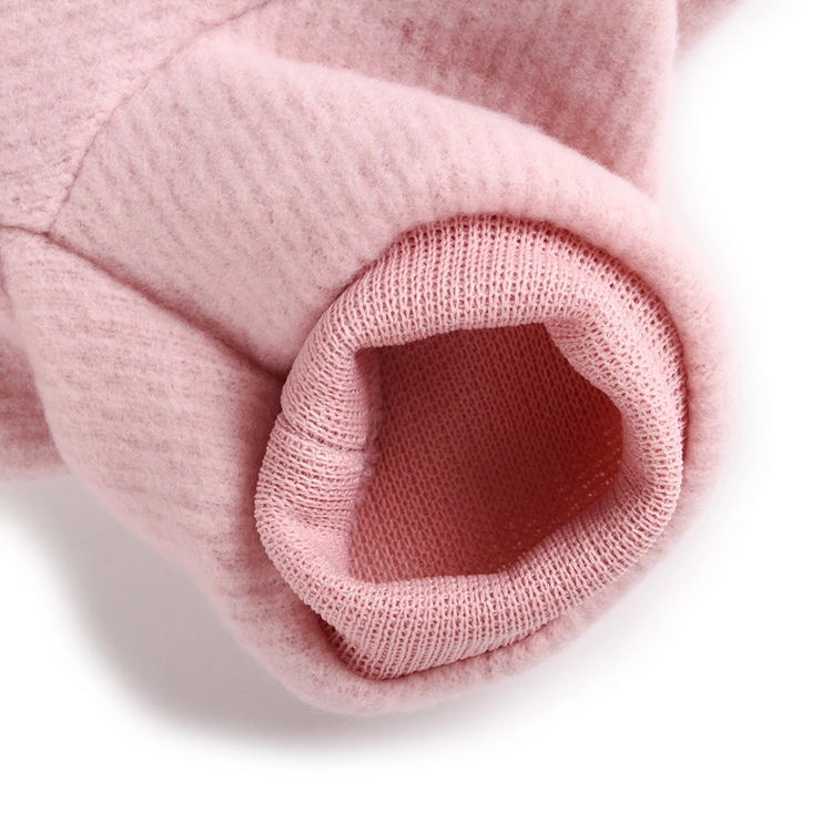 Soft Warm Pink Light Gray Dog Accessories Bow-knot Brushed cloth Coat Pet Clothes