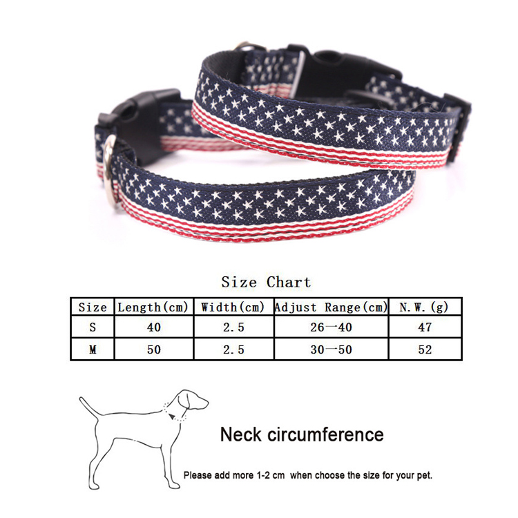 Soft Pet Necklace Nylon Strap Dog Collar With Adjustable Plastic Clip