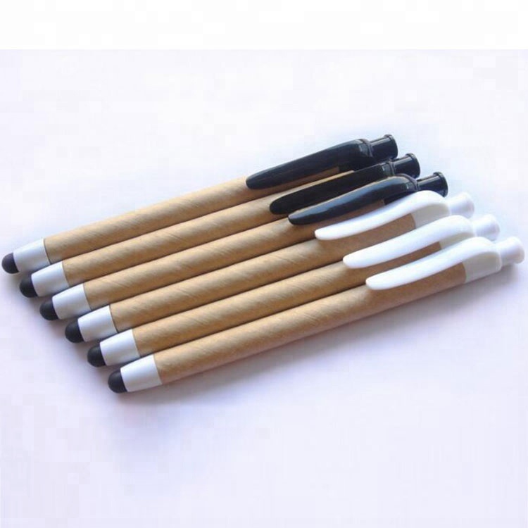 Wholesale Customized Logo Ballpoint Pen Eco-friendly Recycle Kraft Paper Pen