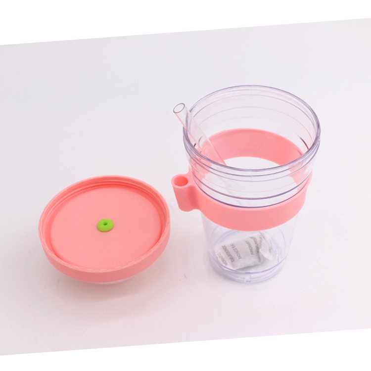 Plastic tumbler with straw and lid new style grass juice tumbler