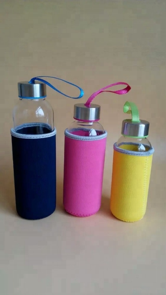 Wholesale 500ML Portable glass water bottle for travel