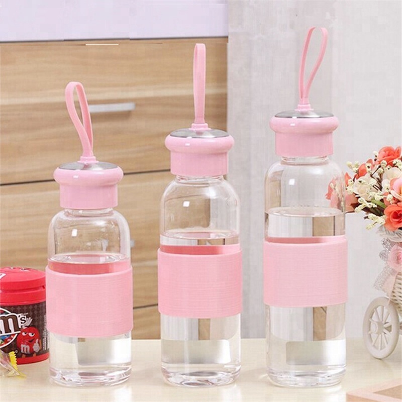 Wholesale 500ML Portable glass water bottle for travel