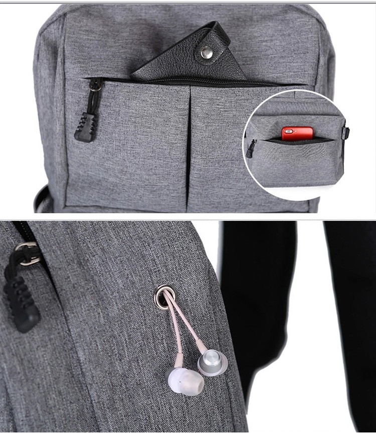 Vintage Waterproof Oxford Custom Stylish Man Woman Laptop Backpack with USB Charger