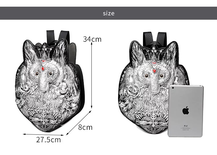 Punk Style 3D Fox Sports Leisure Korean Travel Pu Single-shoulder Male Personality Crossbody Breast Chest Messenger Bag