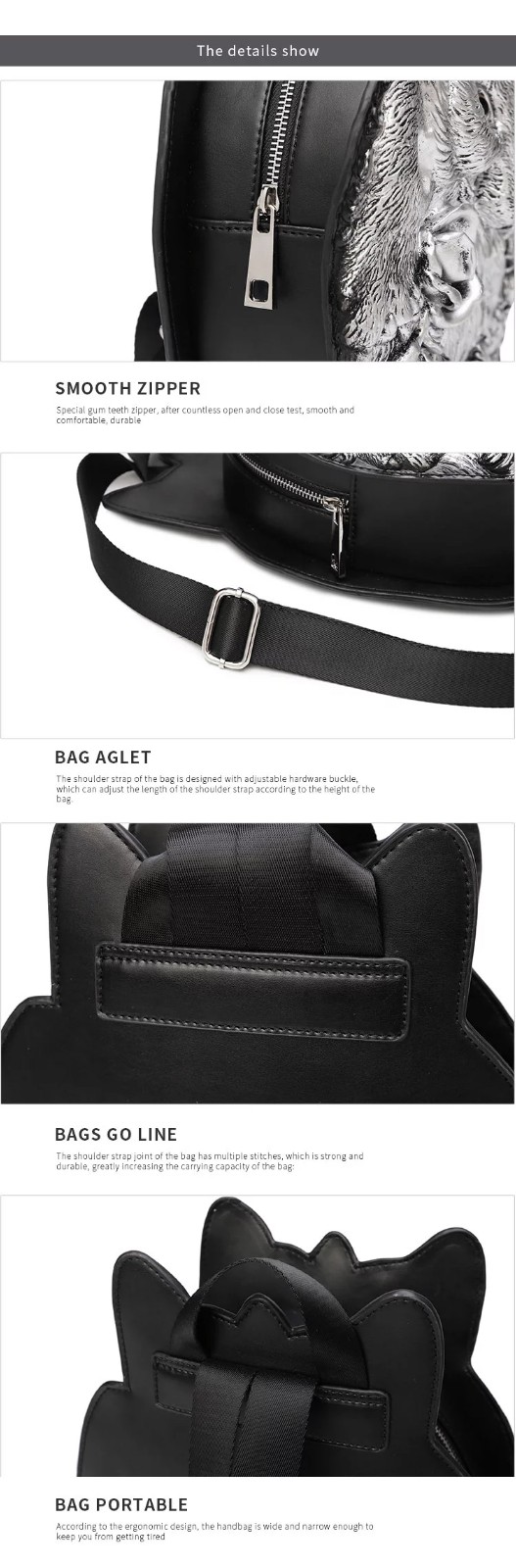 Punk Style 3D Fox Sports Leisure Korean Travel Pu Single-shoulder Male Personality Crossbody Breast Chest Messenger Bag