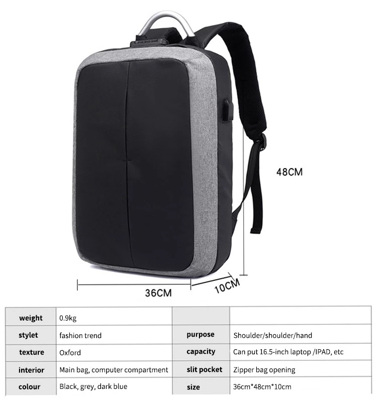 Wholesale new business trip fashion backpack water resistant backpack multi-function anti-theft with usb charging bag