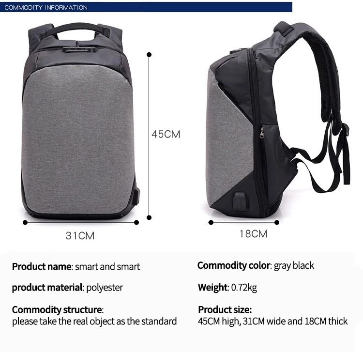 USB charging smart backpack anti-theft password lock shoulder waterproof business travel college backpack