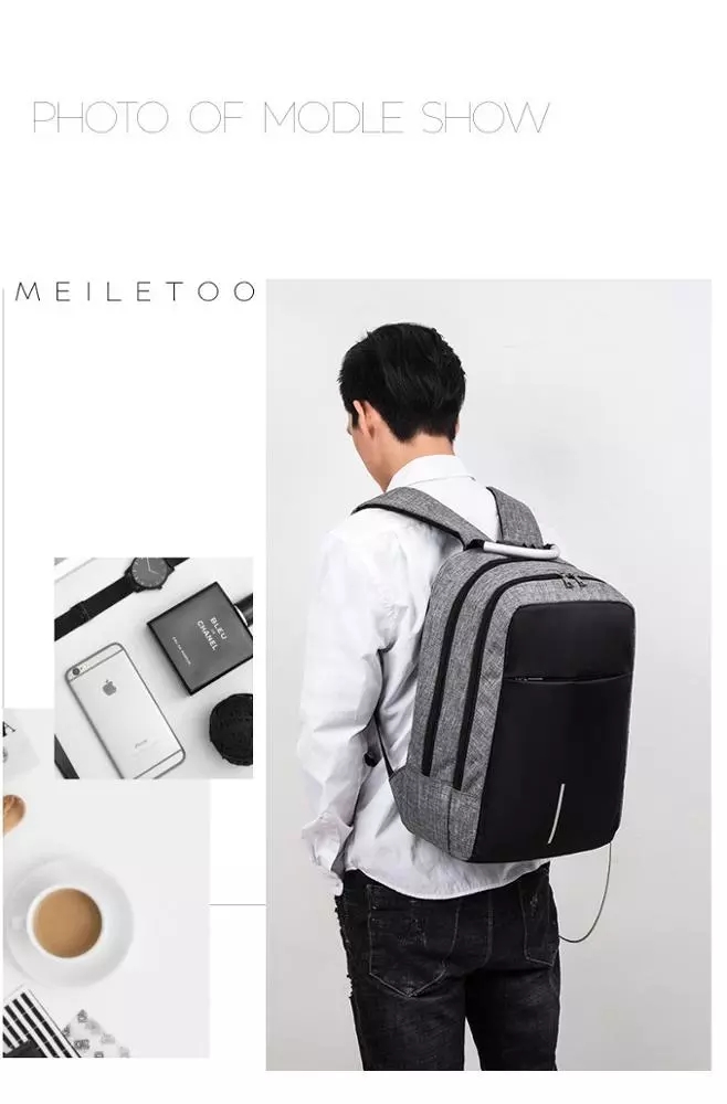 Wholesale new fashion backpack water resistant with usb college anti theft laptop school bag