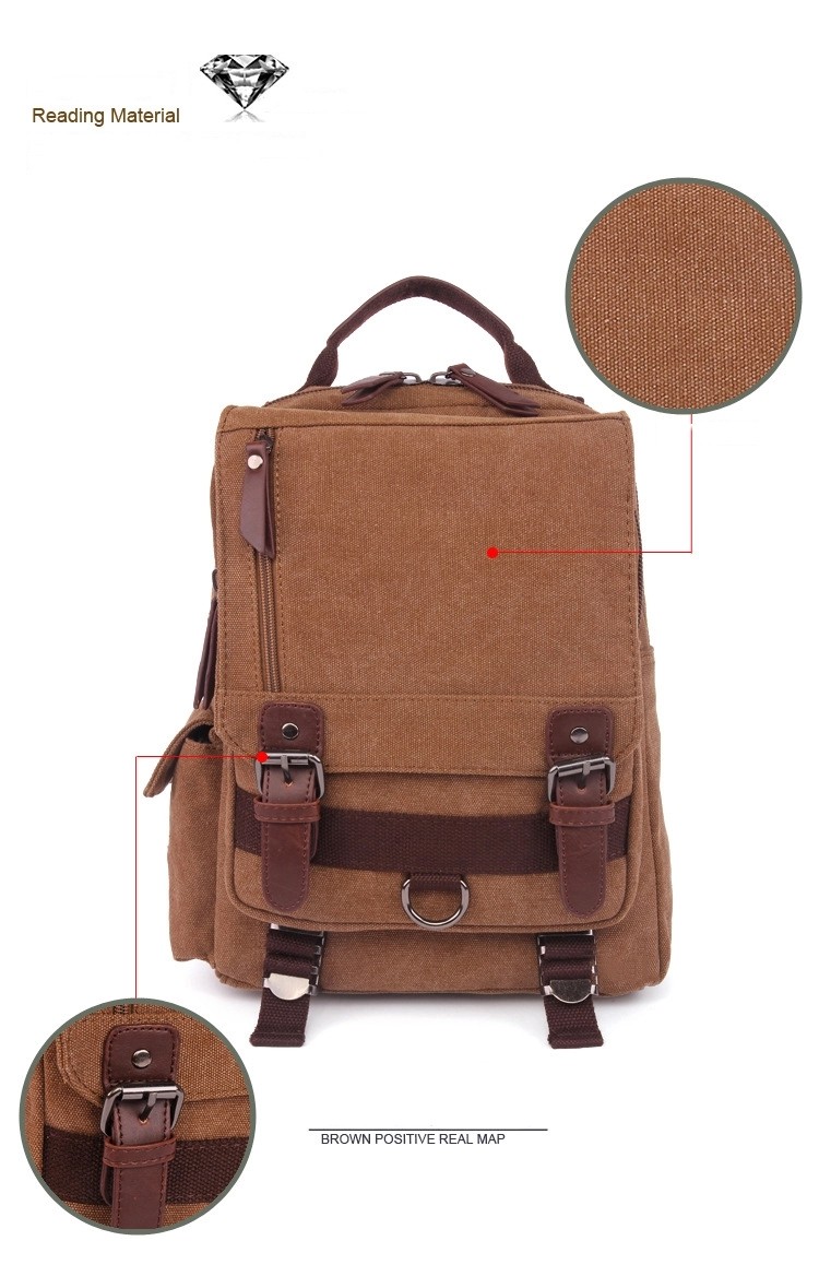 New Trendy Men's Slanting Across Multi-Pockets Chest Bag Canvas Interface Cycling Backpack Bags