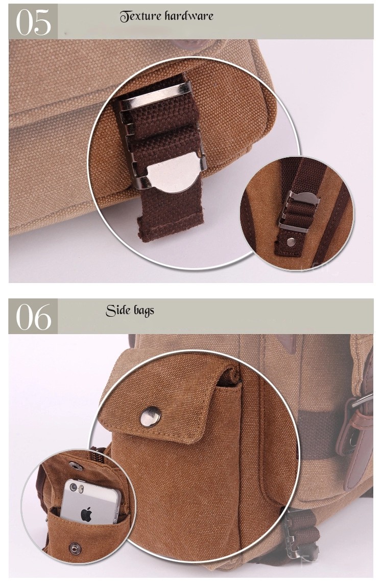 New Trendy Men's Slanting Across Multi-Pockets Chest Bag Canvas Interface Cycling Backpack Bags