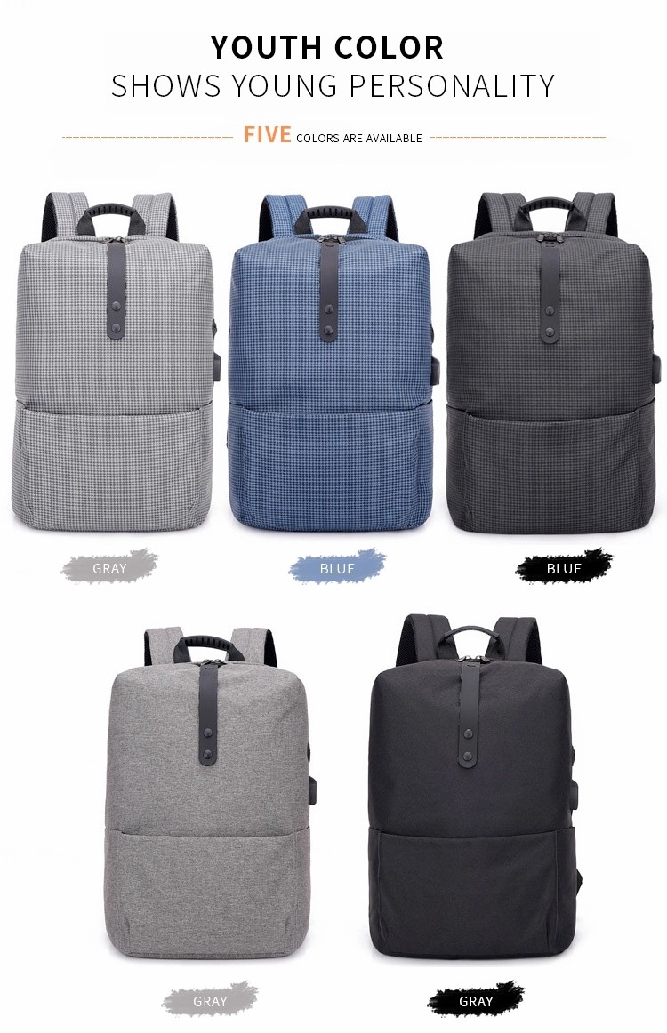 Casual Business Lightweight Laptop Bag USB Charging Large Capacity Travel Anti-theft Bag