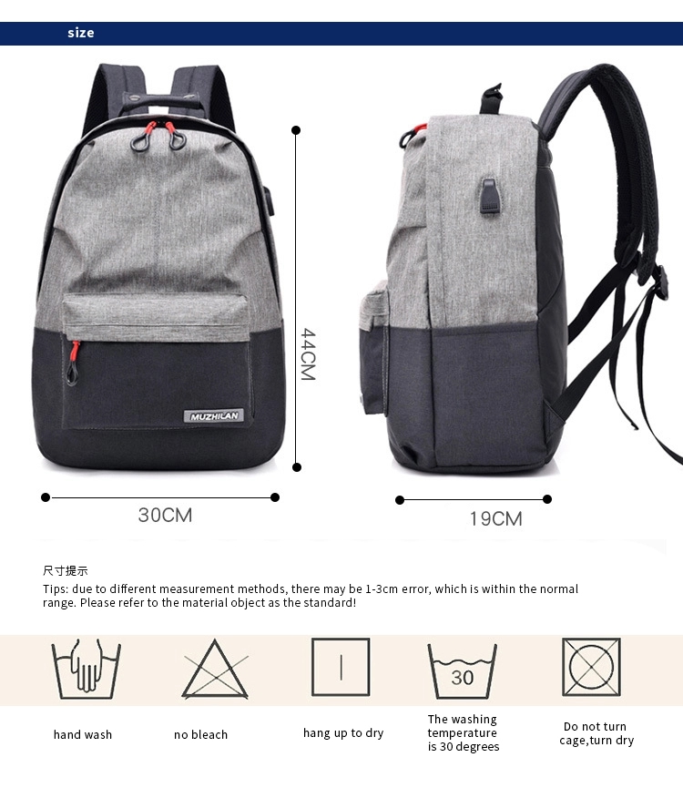 High Quality Hot Sale Waterproof School Bagpack USB Charging Backpack Bag