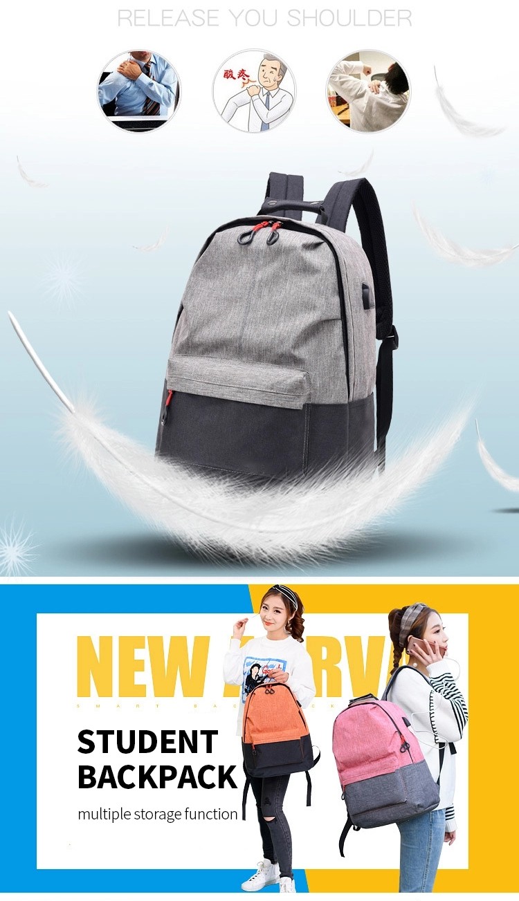 High Quality Hot Sale Waterproof School Bagpack USB Charging Backpack Bag