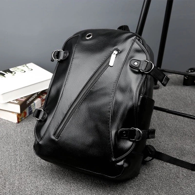 New backpack man Fashionable leather backpack men's simple computer bag fitness bag