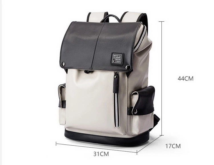 Wholesale Stylish Leather School Bag Teen Flip Design Waterproof Laptop Backpack for Men USB Charging Port