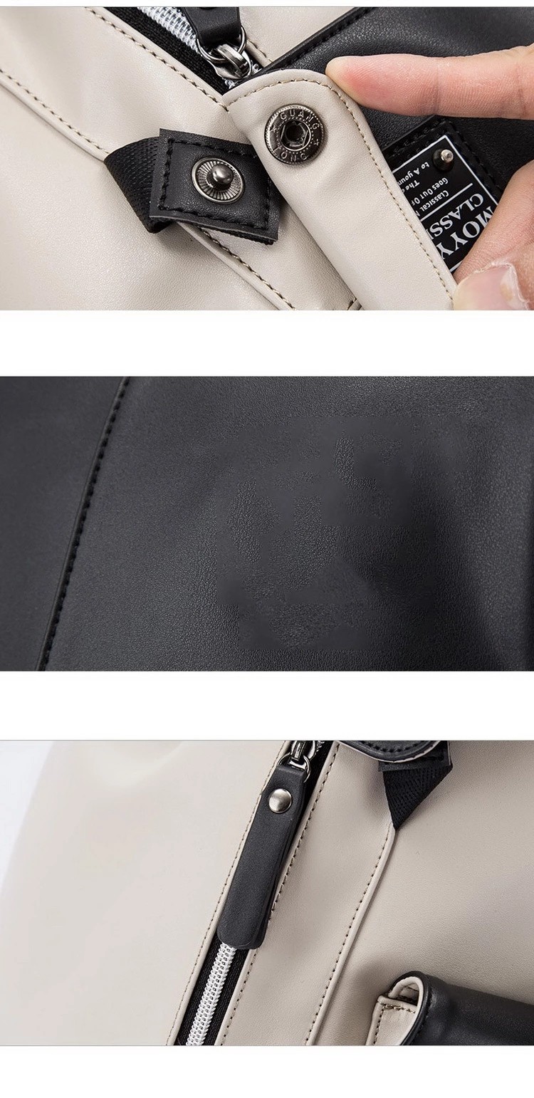 Wholesale Stylish Leather School Bag Teen Flip Design Waterproof Laptop Backpack for Men USB Charging Port