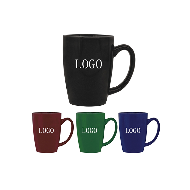 Cheap and good quality black plain white printed coffee mugs on alibaba