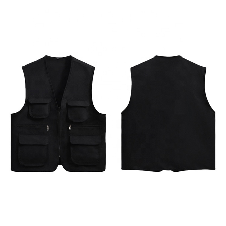 Men's Multi Pockets Outdoor Vest Waistcoat For Camping Photography Volunteer Promotional Advertising Vest Bib