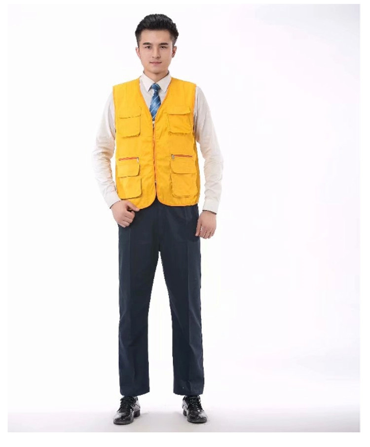 High quality multi pockets slim fit Volunteer men's sleeveless work vests