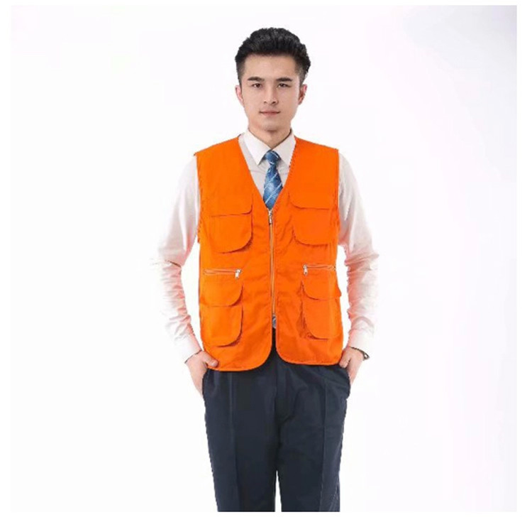 High quality multi pockets slim fit Volunteer men's sleeveless work vests