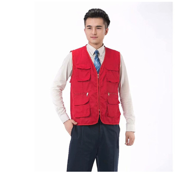 High quality multi pockets slim fit Volunteer men's sleeveless work vests