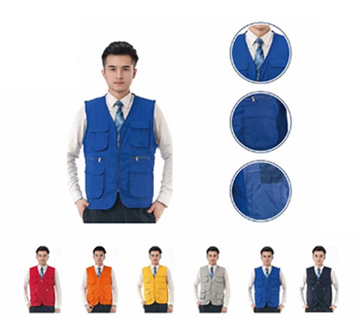 High quality multi pockets slim fit Volunteer men's sleeveless work vests