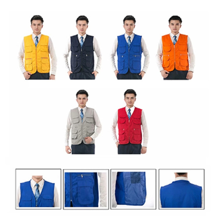 High quality multi pockets slim fit Volunteer men's sleeveless work vests